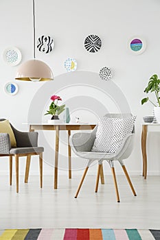 Pastel dining room interior