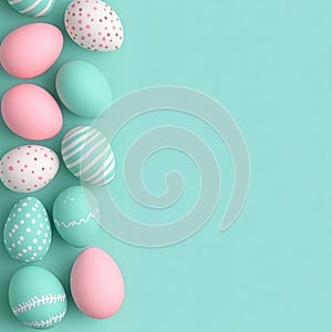 Pastel Easter Eggs Border