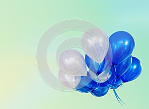 Pastel effected on balloons floating with copy space