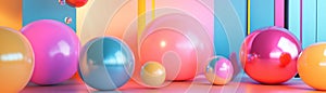 Pastel Egg Abstract Spheres, Gradient Background