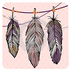 Pastel feather set