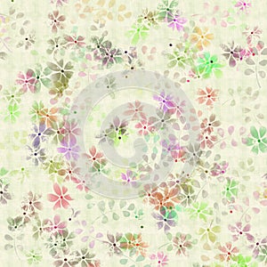 Pastel flower design on textured cream background