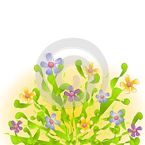 Pastel Flowers Garden Clip Art