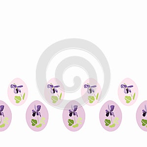 Pastel geometric botany easter egg boder.