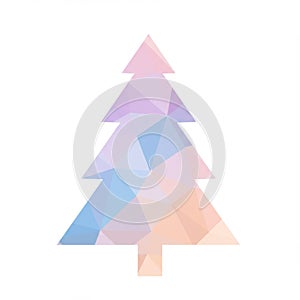 Pastel Geometric Christmas Tree Polygon Design