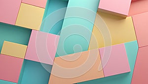 Pastel geometric shapes abstract background
