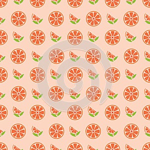 Pastel Grapefruits seamless repeat pattern background design