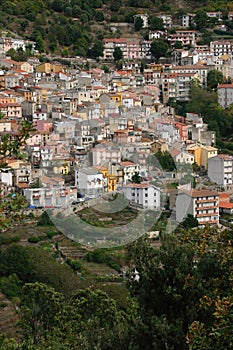 Pastel houses on hillside