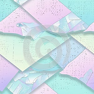 Pastel Hued Abstract Geometric Paper Layers Texture photo