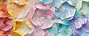 Pastel Impasto Petals in Abstract Artwork photo