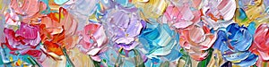 Pastel Impasto Petals in Abstract Artwork photo