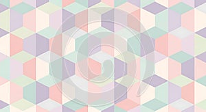 Pastel Isometric Cube Seamless Pattern Background