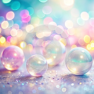 Pastel light orbs bokeh effect photo