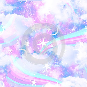 Pastel Luna Galaxy and Rainbow Print