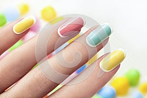 Pastel manicure.