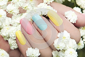 Pastel manicure . photo