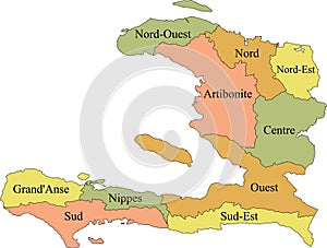 Pastel map of Haiti