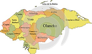 Pastel map of Honduras photo