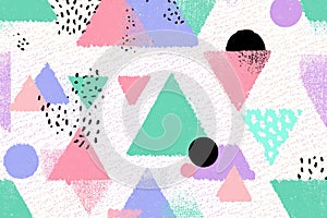 Pastel Memphis Triangle Dot Pattern