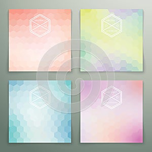Pastel modern hexagon background set