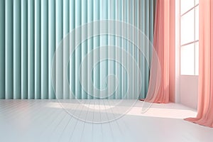 Pastel multi colour background wall with window natural shadow, abstract geometric. Mock up