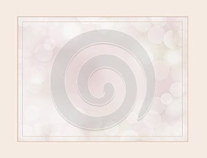 Pastel neutral peach ice beige border and bokeh defocus background