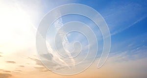 Pastel orange dawn sky background