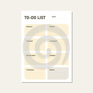 pastel orange to do list vector design template