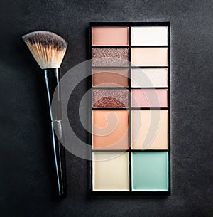 Pastel palette of eyeshadows