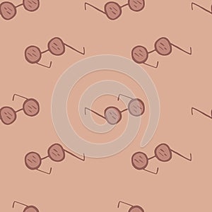 Pastel palette seamless pattern with eye glasses print. Pink colore artwork in fashion theme