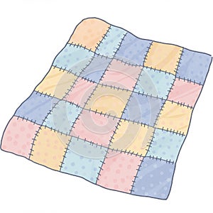 Pastel Patchwork Baby Quilt