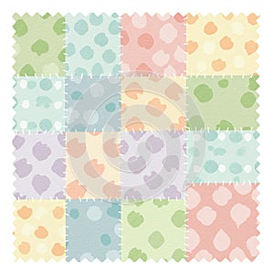 Pastel Patchwork Quilt Fabric Texture Background