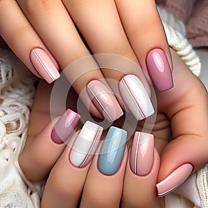 Pastel perfection: soft hues and minimalist nail art