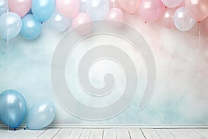 Pastel Pink and Blue Balloons Background