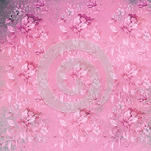 Pastel pink bohemian grunge vintage floral symmetrical pattern seamless subtle texture