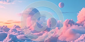 Pastel Pink Cloudscape Dreamy Sky Background