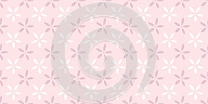 Pastel pink flowers seamless repeat pattern vector background