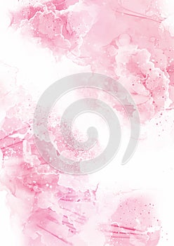 Pastel pink hand painted watercolour background