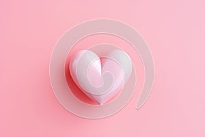 Pastel pink heart, delicate soft design greeting card for Valentines Day and love celebration