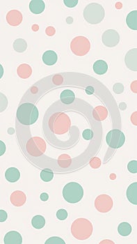 Pastel Pink and Mint Green Polka Dot Pattern