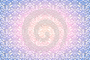 Pastel pink and purple vintage background ,royal with classic Baroque pattern, Rococo