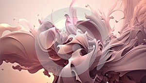 Pastel Pink swirls morphing abstract fluid art