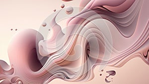 Pastel Pink swirls morphing abstract fluid art