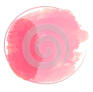 Pastel pink watercolor brush stroke isolated on white