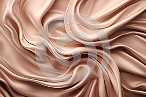 Pastel pinkish shampagne golden satin swirl. Abstract backdrop for product display or text. Generative AI