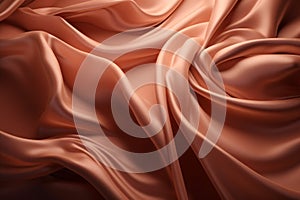 Pastel pinkish shampagne golden satin swirl. Abstract backdrop for product display or text. Generative AI