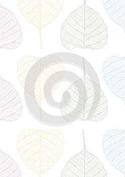 Pastel pipal leaves pattern