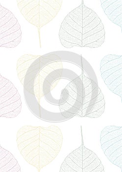 Pastel pipal leaves pattern photo