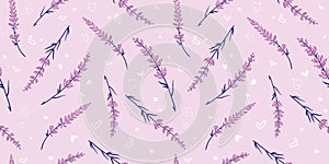 Pastel purple lavender repeat pattern design. photo