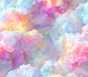 Pastel Rainbow Clouds Dreamy Background Texture